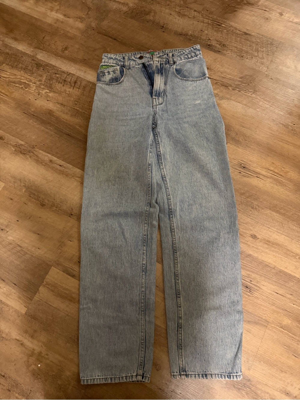 GRLFRND Light Blue Straight Leg High-Waist Jeans